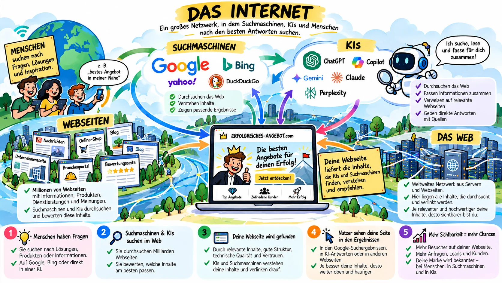 Das ist das Internet im Überblick - mit einer Webseite.